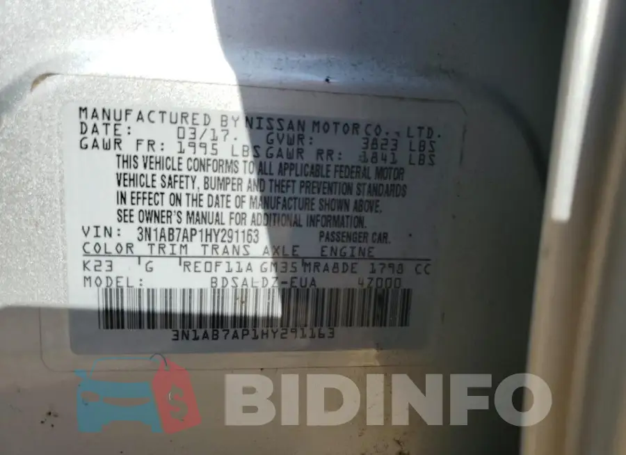 3N1AB7AP1HY291163 Photo# 12