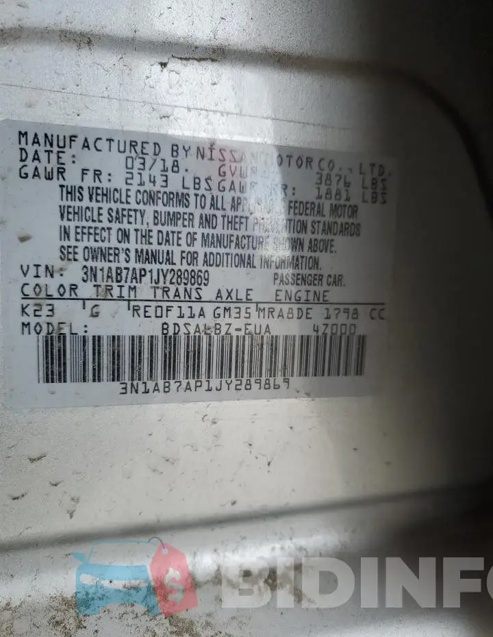 3N1AB7AP1JY289869 Photo# 12