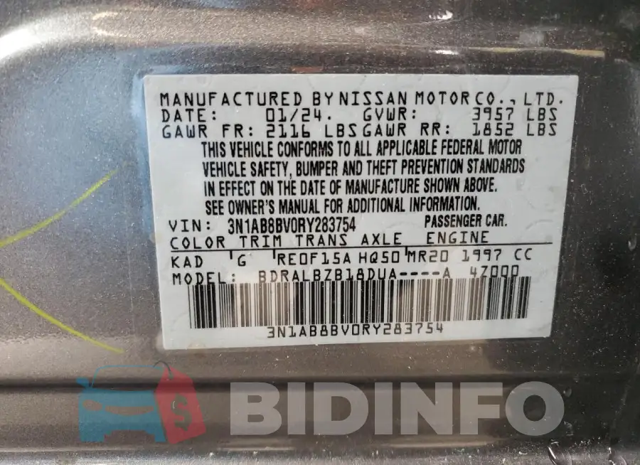3N1AB8BV0RY283754 Photo# 13