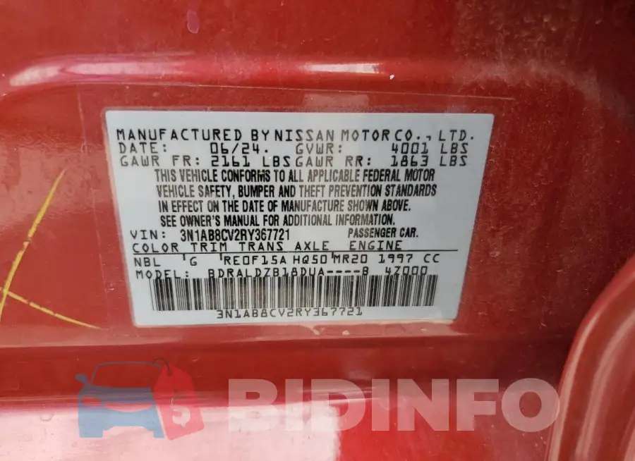 3N1AB8CV2RY367721 Photo# 12
