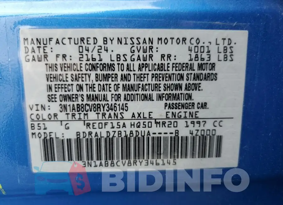 3N1AB8CV8RY346145 Photo# 13