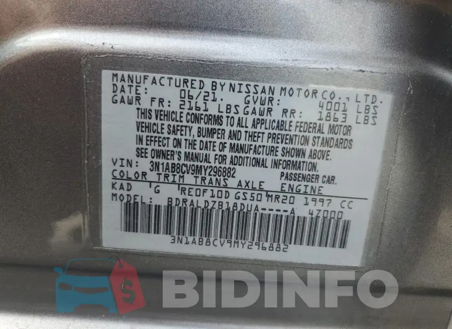 3N1AB8CV9MY296882 Photo# 13