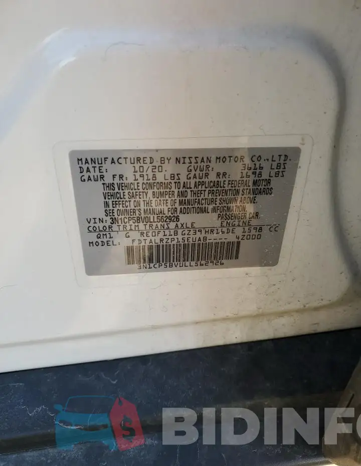 3N1CP5BV0LL562926 Photo# 12