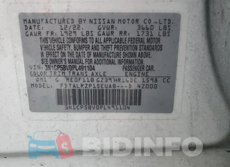 3N1CP5BV0PL491104 Photo# 13