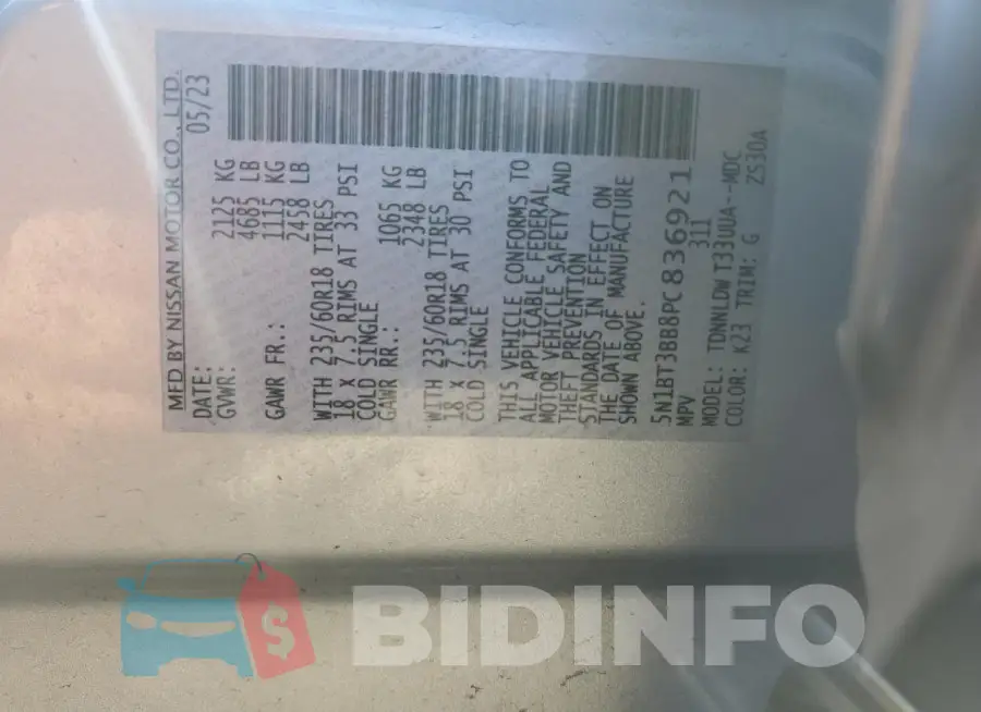 5N1BT3BB8PC836921 Photo# 14