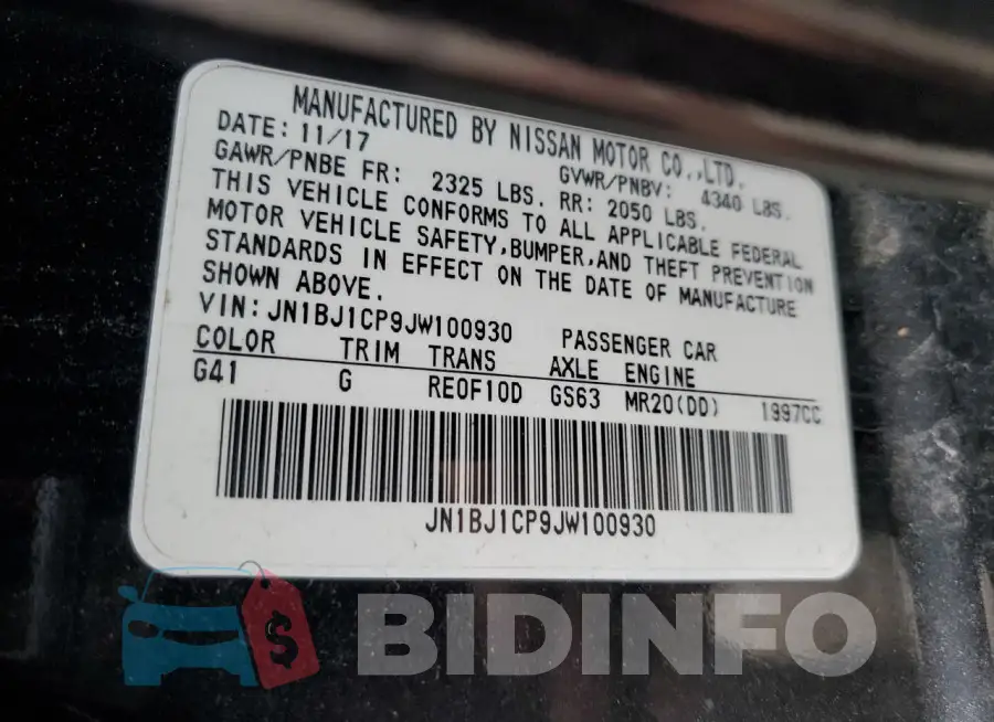 JN1BJ1CP9JW100930 Photo# 13