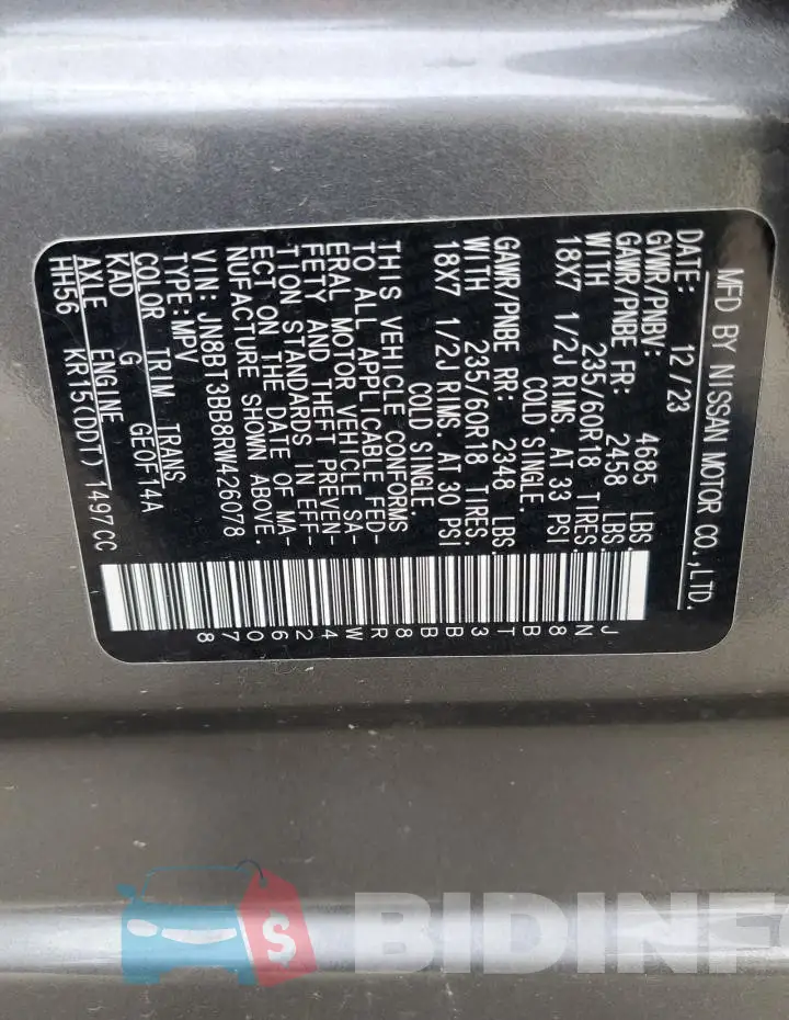 JN8BT3BB8RW426078 Photo# 14