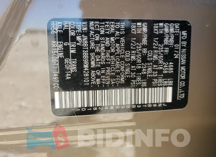 JN8BT3BB9RW428101 Photo# 14