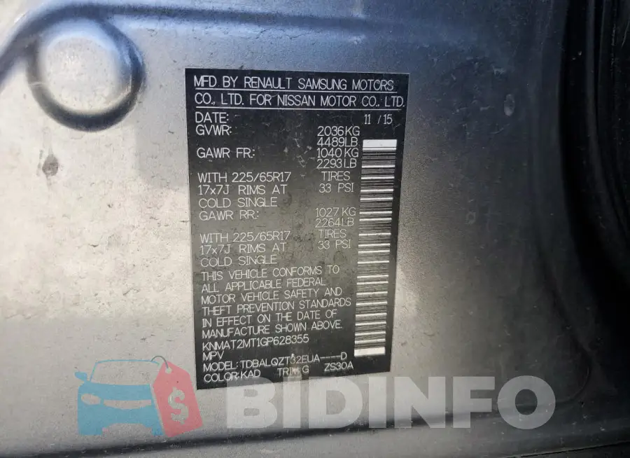 KNMAT2MT1GP628355 Photo# 13