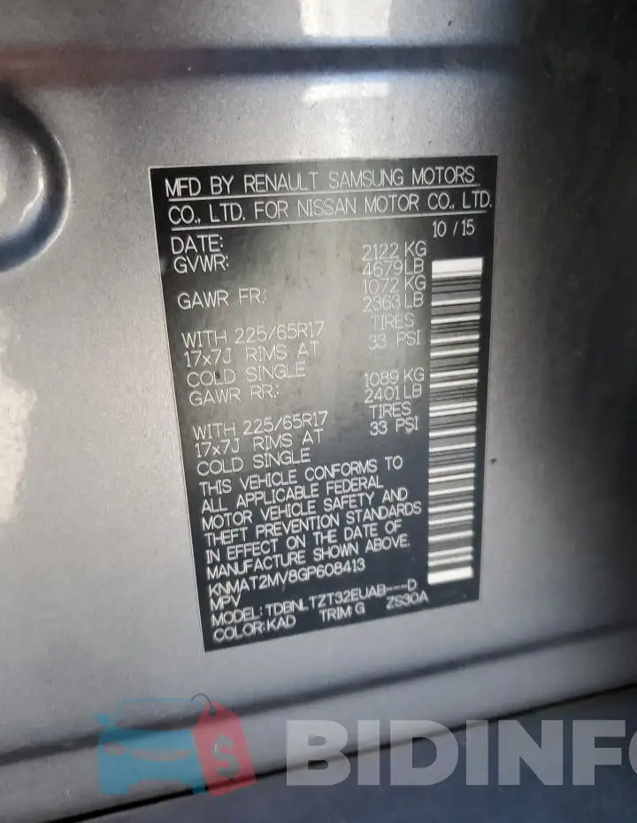 KNMAT2MV8GP608413 Photo# 14