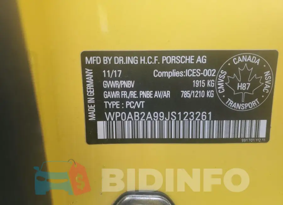 WP0AB2A99JS123261 Photo# 13