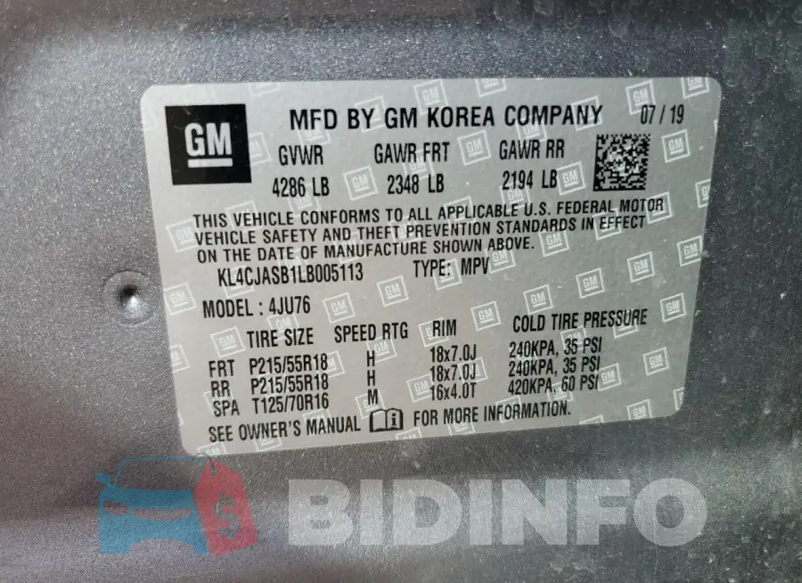KL4CJASB1LB005113 Photo# 13