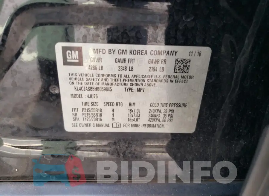KL4CJASB5HB059845 Photo# 13