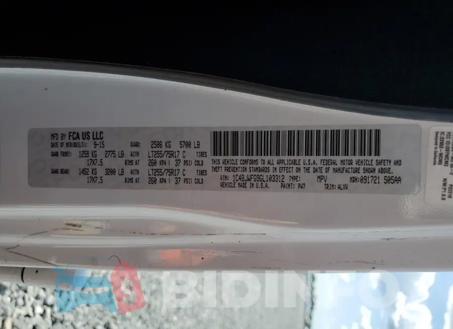 1C4BJWFG9GL103312 Photo# 12