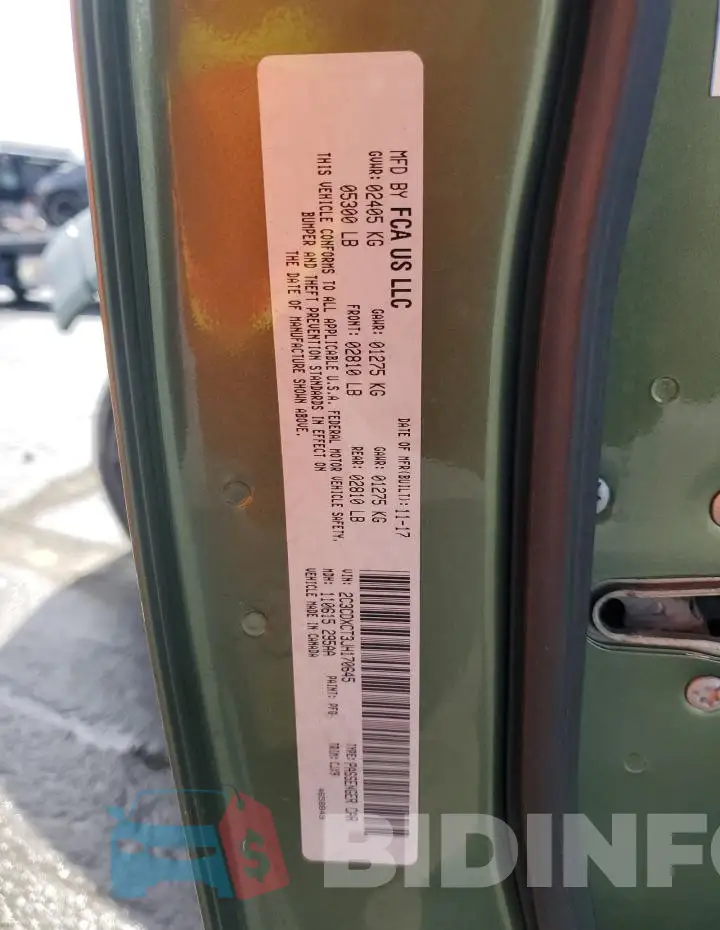 2C3CDXCT3JH170645 Photo# 13