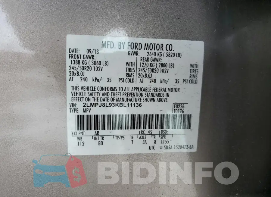 2LMPJ8L93KBL11136 Photo# 13