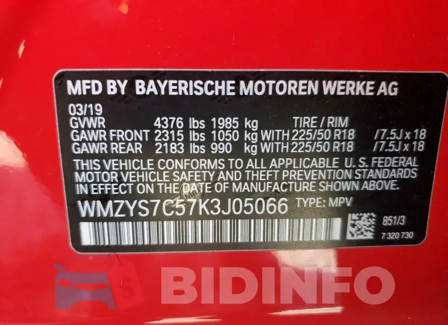 WMZYS7C57K3J05066 Photo# 12