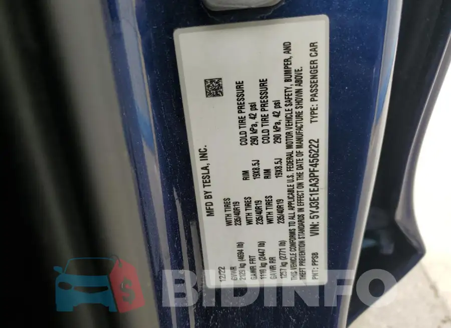 5YJ3E1EA3PF456222 Photo# 12
