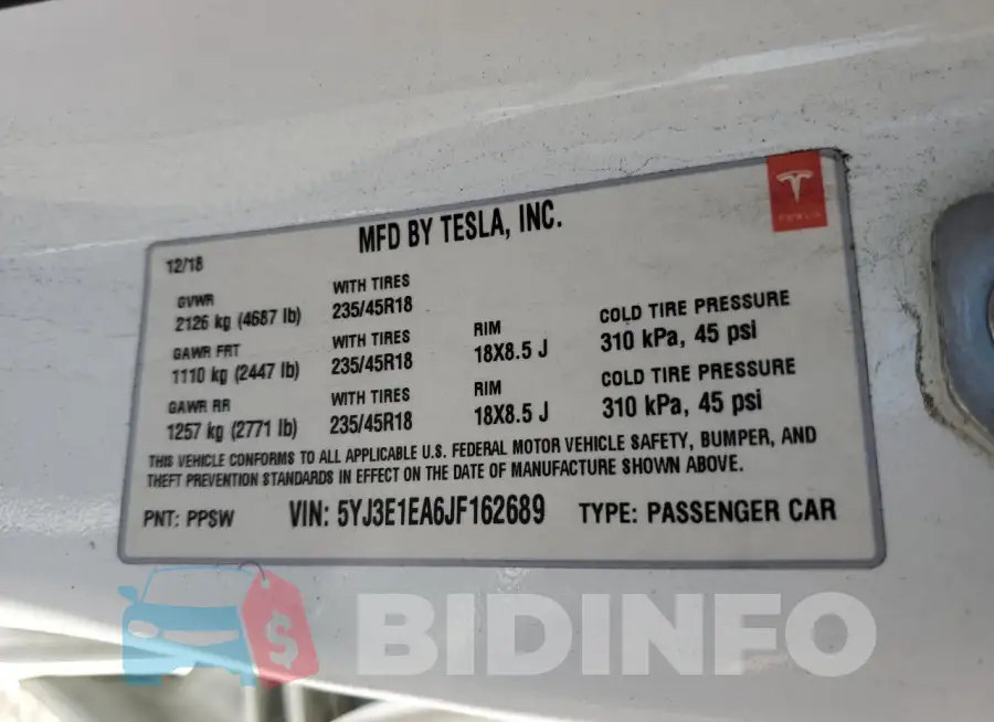 5YJ3E1EA6JF162689 Photo# 12