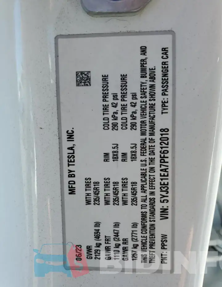 5YJ3E1EA7PF612018 Photo# 13