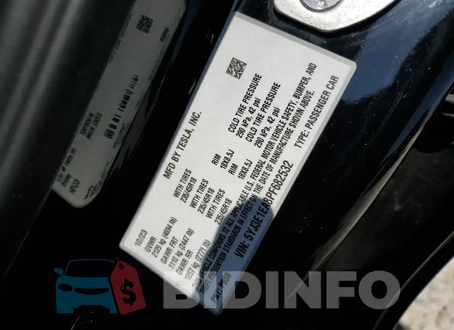 5YJ3E1EA8PF682532 Photo# 13