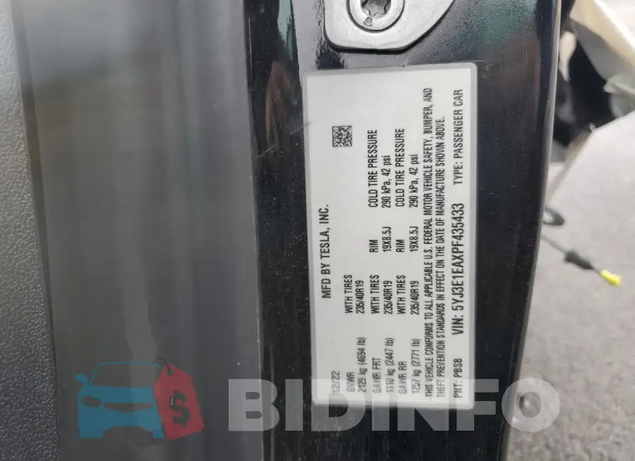 5YJ3E1EAXPF435433 Photo# 12
