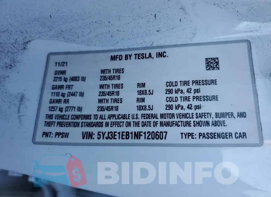 5YJ3E1EB1NF120607 Photo# 13