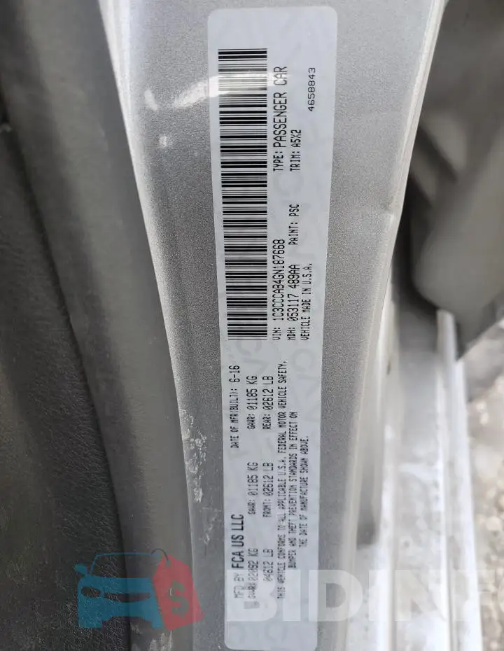 1C3CCCAB4GN187668 Photo# 12