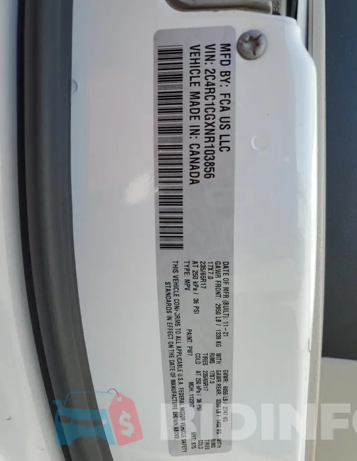 2C4RC1CGXNR103856 Photo# 13