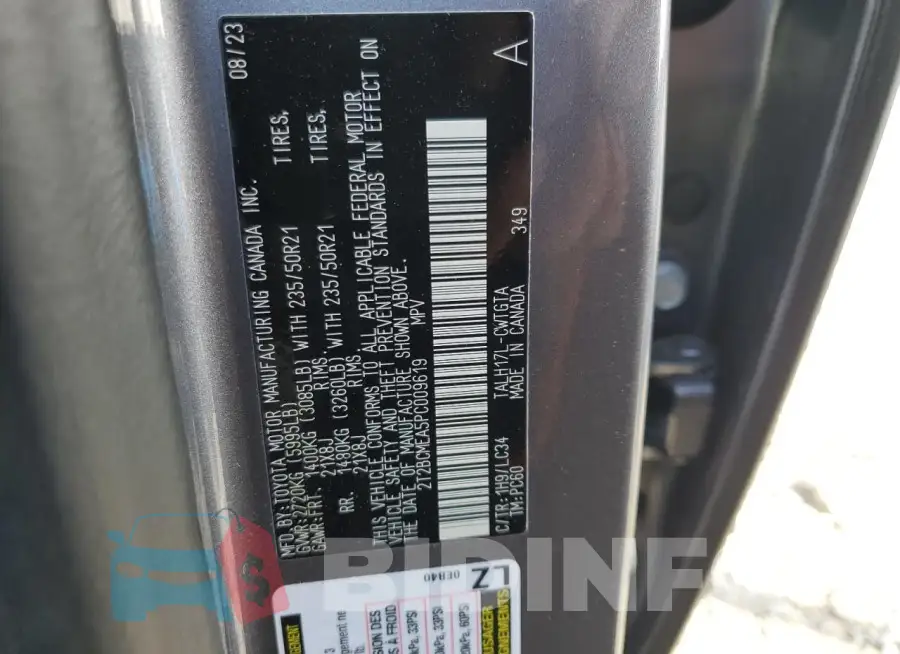 3T2BCMEA5PL009619 Photo# 14
