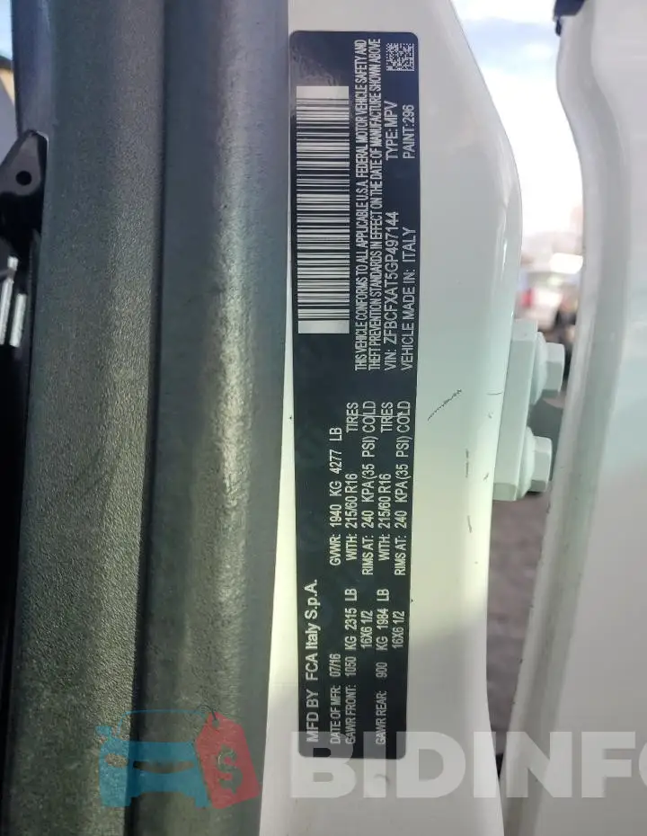 ZFBCFXAT5GP497144 Photo# 12