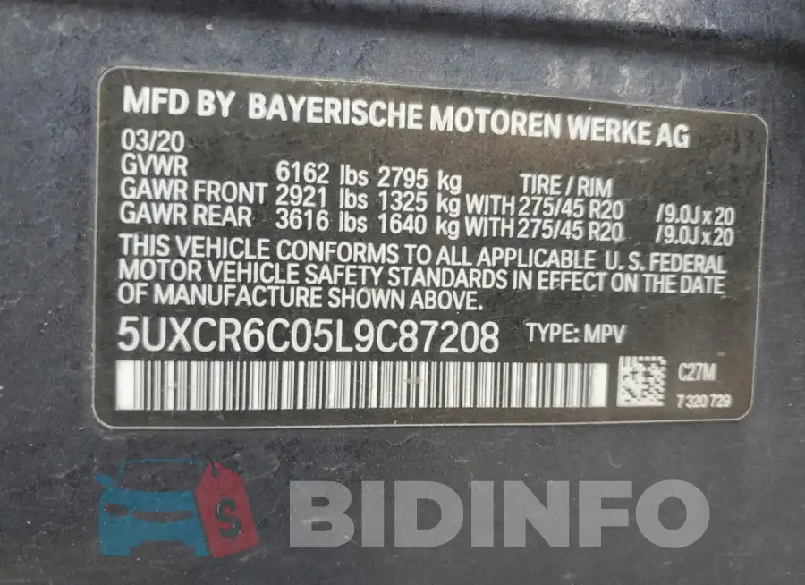 5UXCR6C05L9C87208 Photo# 14