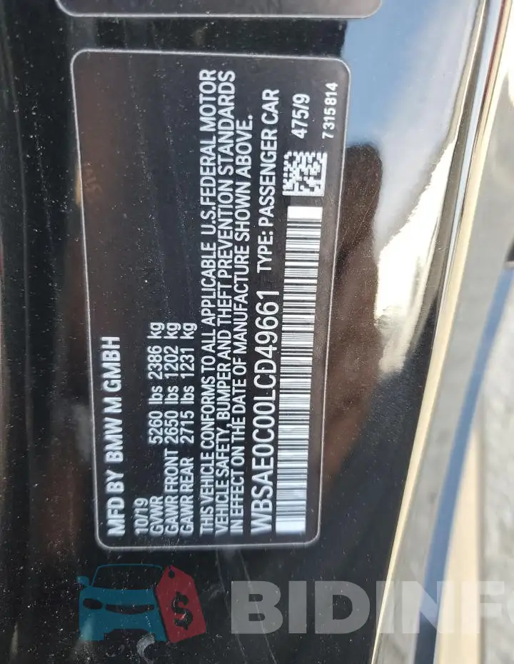 WBSAE0C00LCD49661 Photo# 12
