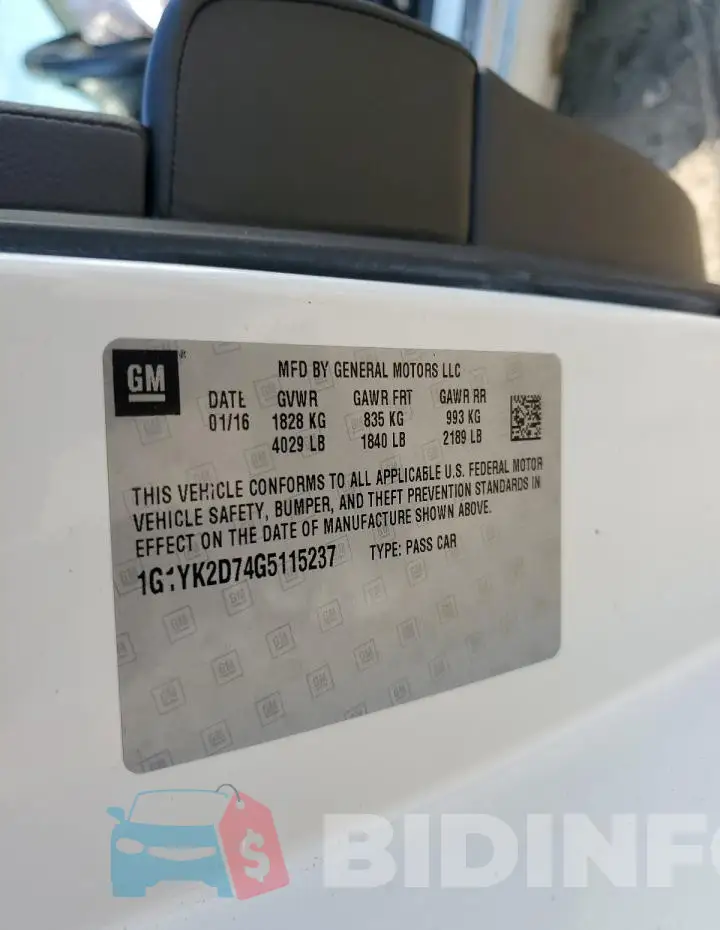 1G1YK2D74G5115237 Photo# 13