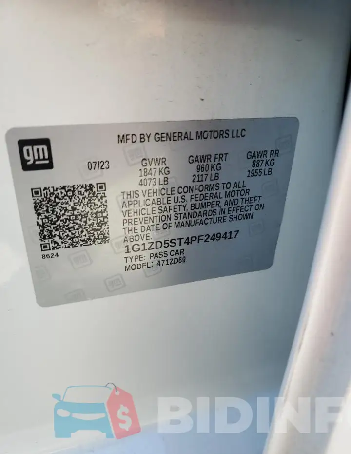 1G1ZD5ST4PF249417 Photo# 12