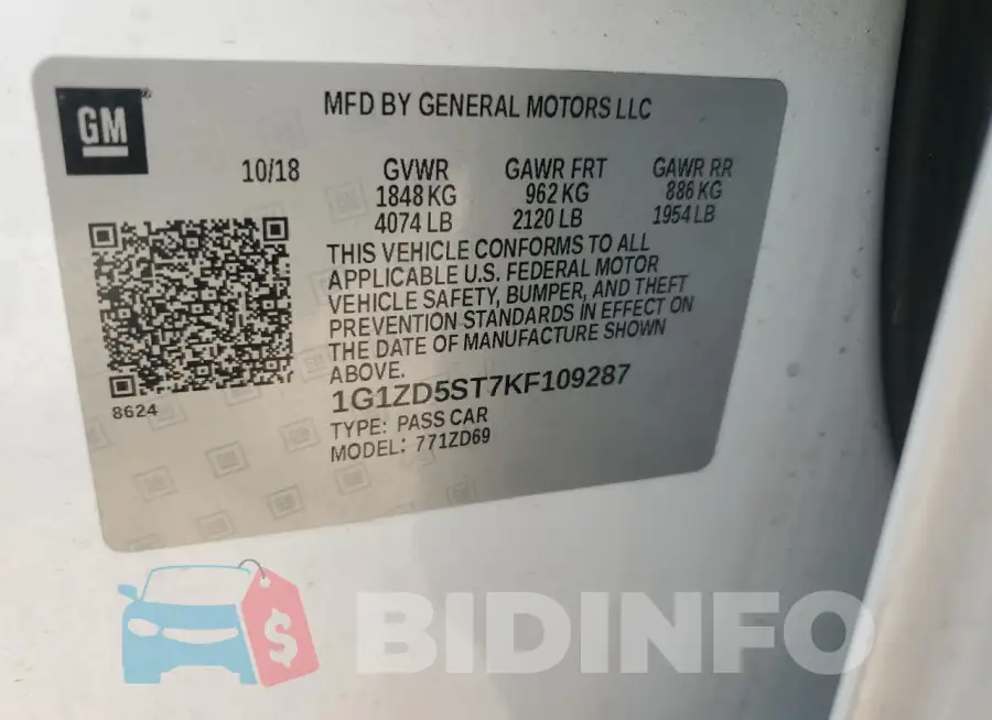 1G1ZD5ST7KF109287 Photo# 12