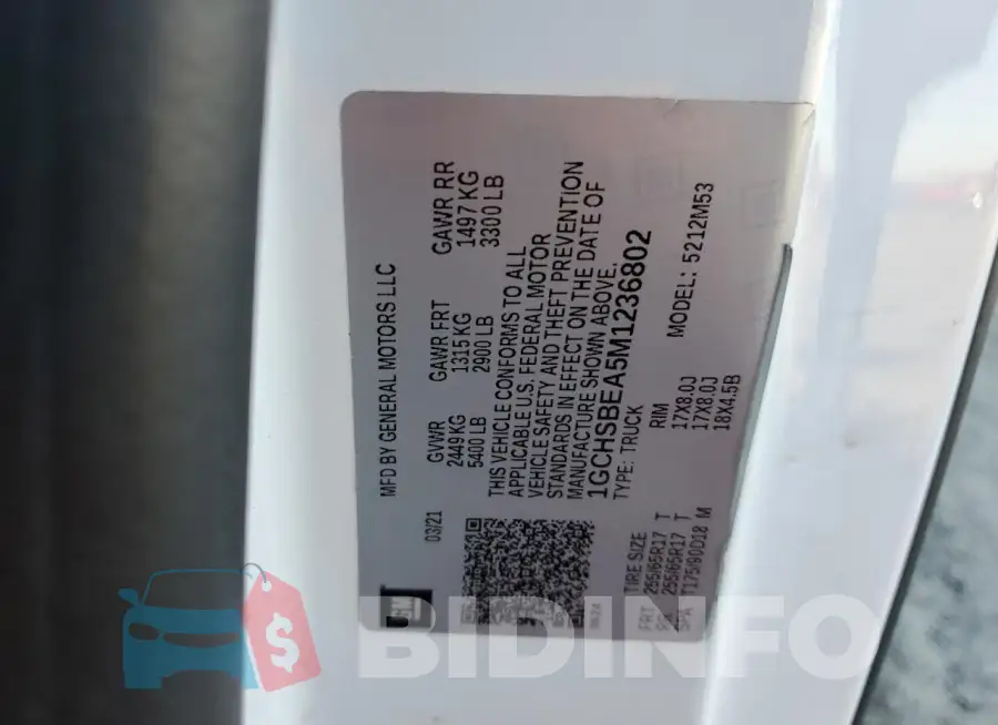 1GCHSBEA5M1236802 Photo# 12