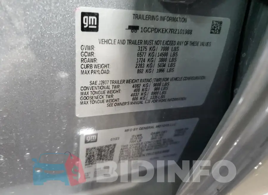 1GCPDKEK7RZ101988 Photo# 12