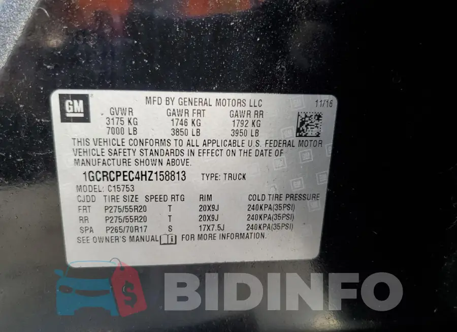 1GCRCPEC4HZ158813 Photo# 12
