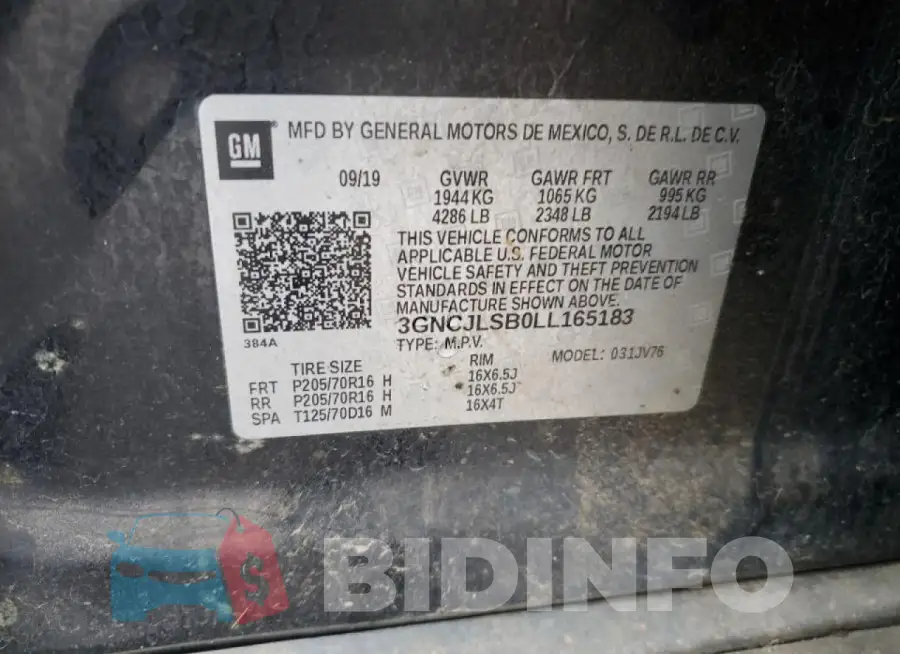 3GNCJLSB0LL165183 Photo# 13