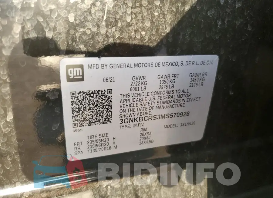 3GNKBCRS3MS570928 Photo# 13