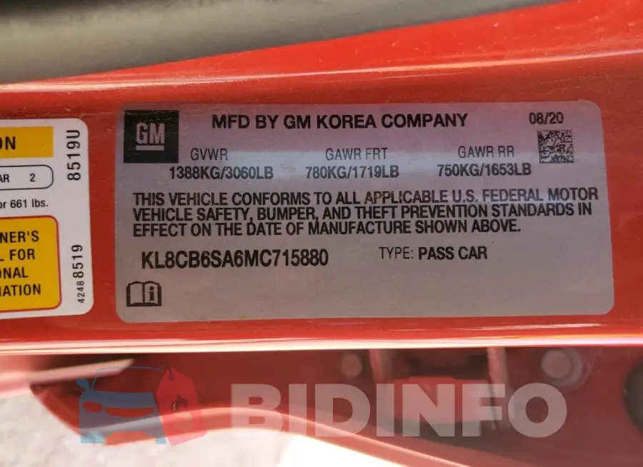 KL8CB6SA6MC715880 Photo# 13