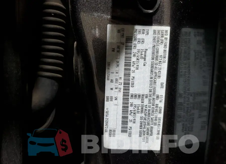 1FADP3E25HL206701 Photo# 13