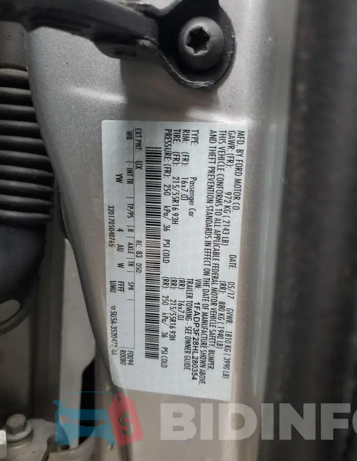 1FADP3F28HL280354 Photo# 12