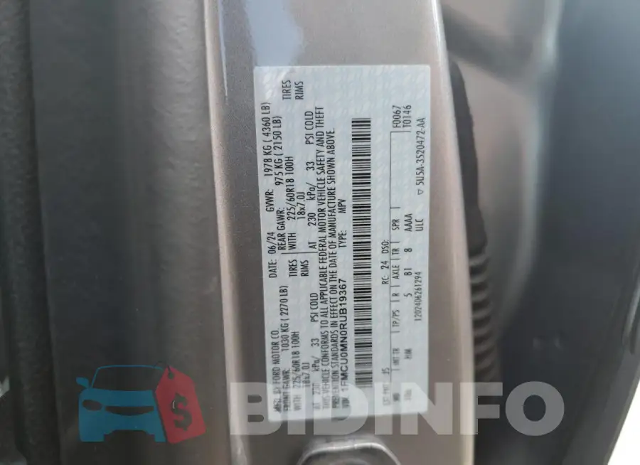 1FMCU0MN0RUB19367 Photo# 14