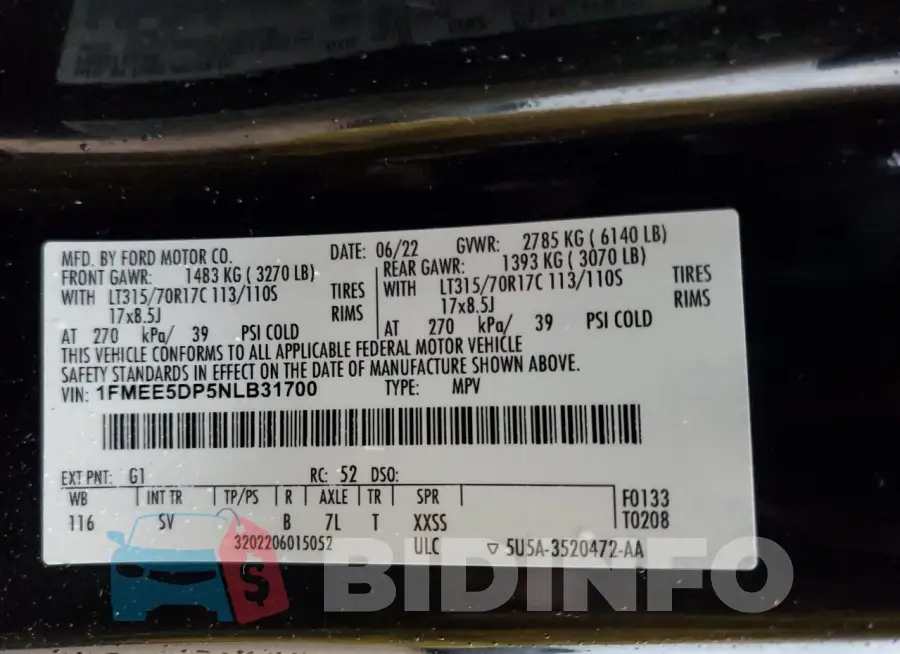 1FMEE5DP5NLB31700 Photo# 13