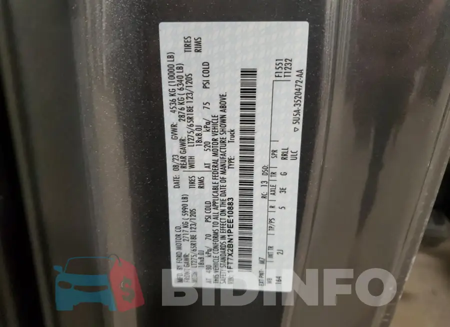1FT7X2BN1PEE10883 Photo# 12