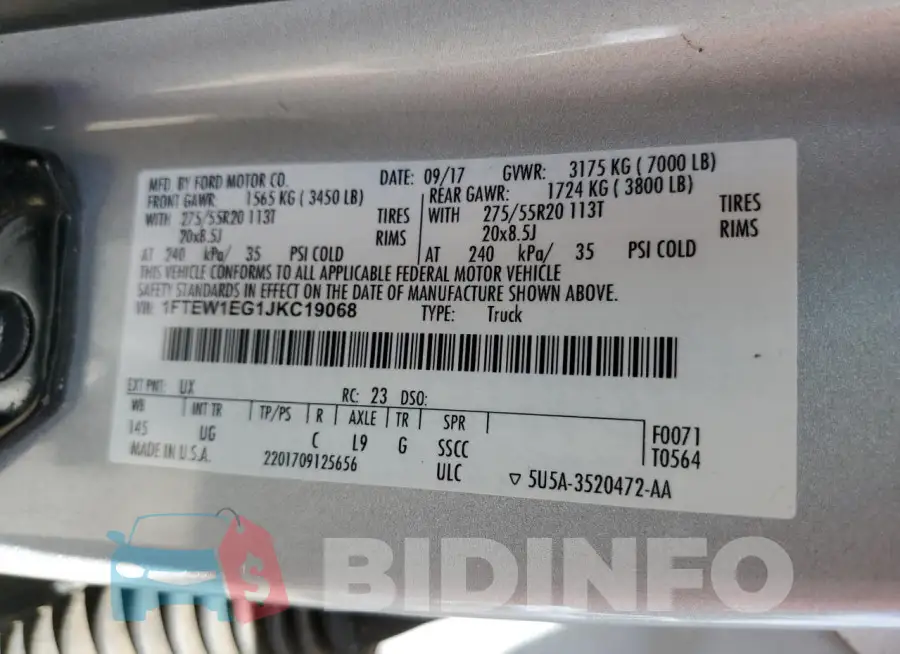 1FTEW1EG1JKC19068 Photo# 12