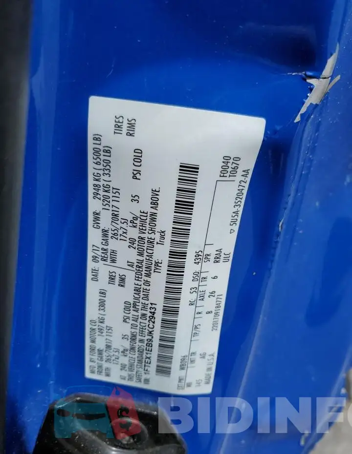 1FTEX1EB9JKC29431 Photo# 12