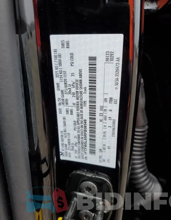 1FTFW5L85RFB08549 Photo# 13